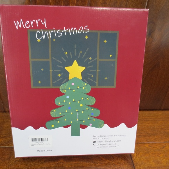 Christmas Tree Topper Plug In 12" Rustic Rattan 3D Natural Star - Picture 5 of 5